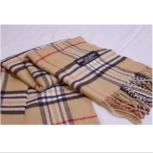 UNISEX 100% CASHMERE SCARF PLAID DESIGN SUPER SOFT